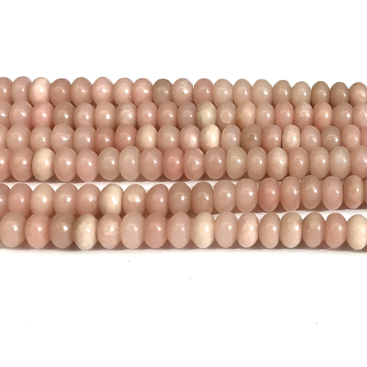 COP163 Chinese Pink Opal Beads Smooth Rondelle 5x8mm 15" Strand