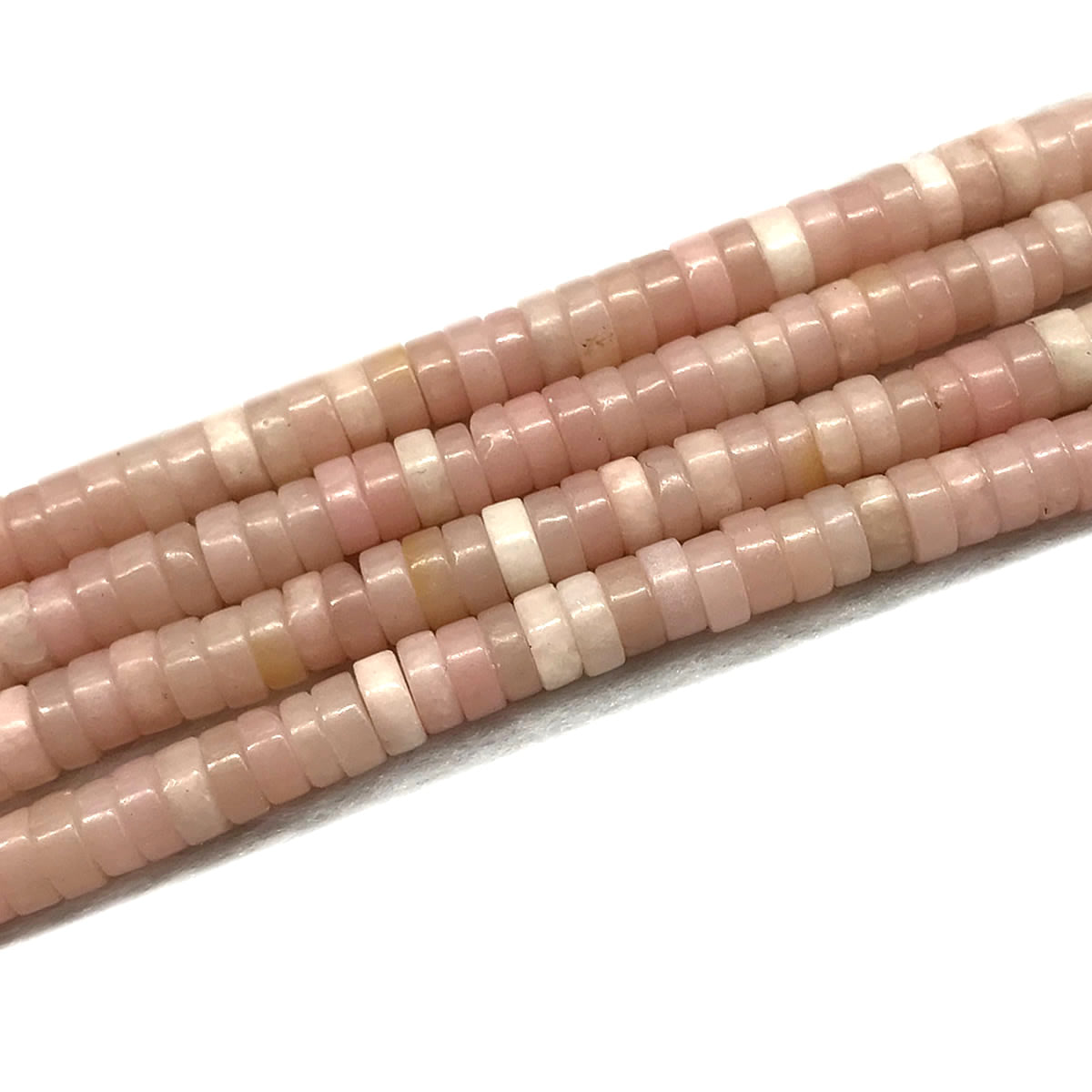 COP166 Chinese Pink Opal Beads Smooth Heishi 3x6mm 15" Strand