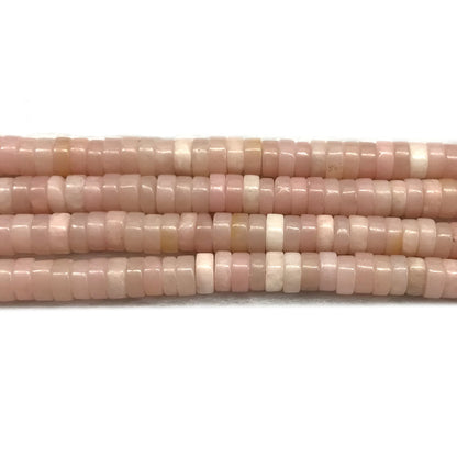 COP166 Chinese Pink Opal Beads Smooth Heishi 3x6mm 15" Strand