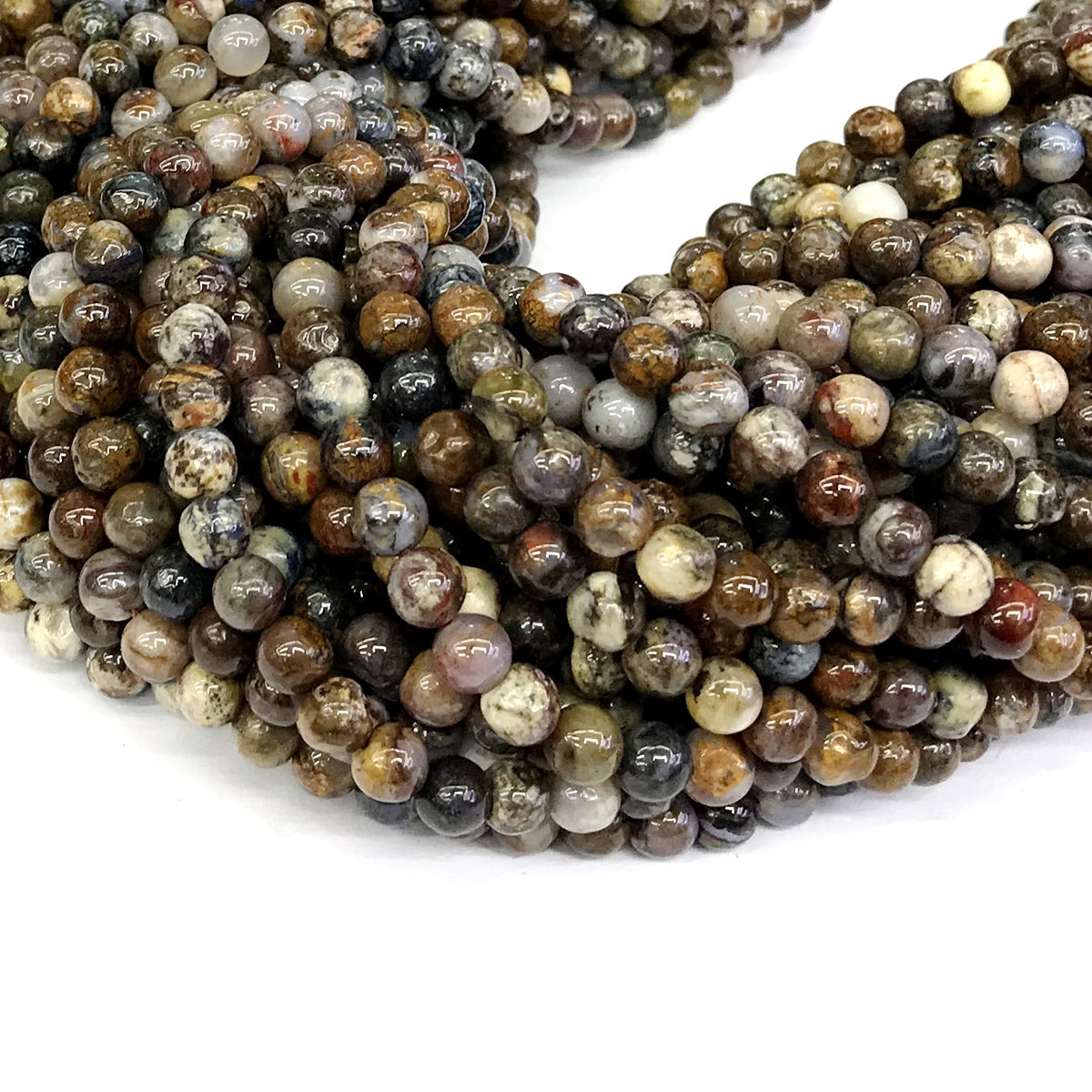 CPB02 Pietersite Gemstone Beads Smooth Round 6mm 15" Strand