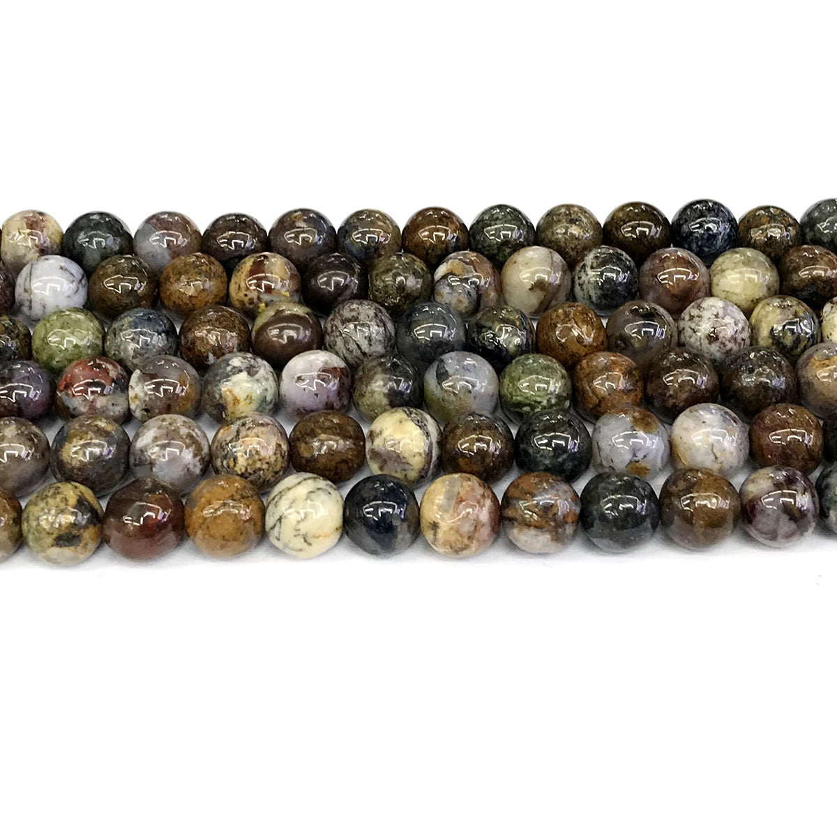 CPB03 Pietersite Gemstone Beads Smooth Round 8mm 15" Strand