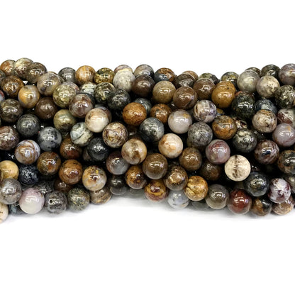 CPB03 Pietersite Gemstone Beads Smooth Round 8mm 15" Strand