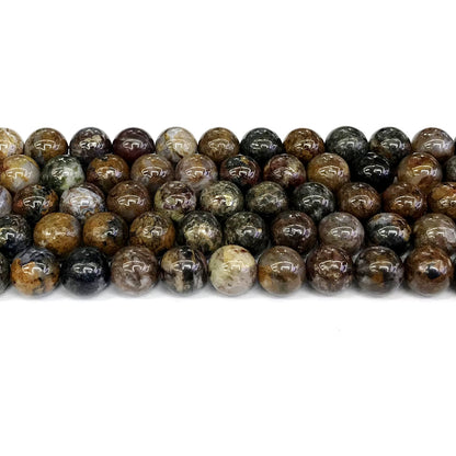 CPB04 Pietersite Gemstone Beads Smooth Round 10mm 15" Strand