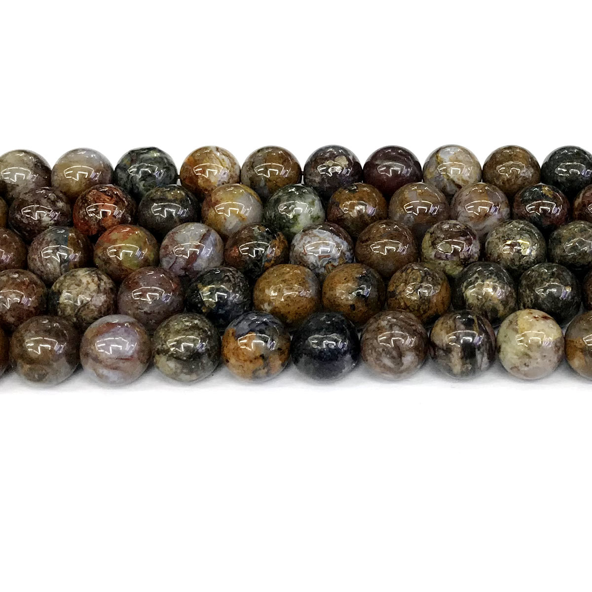 CPB05 Pietersite Gemstone Beads Smooth Round 12mm 15" Strand