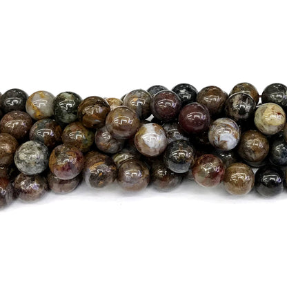 CPB05 Pietersite Gemstone Beads Smooth Round 12mm 15" Strand