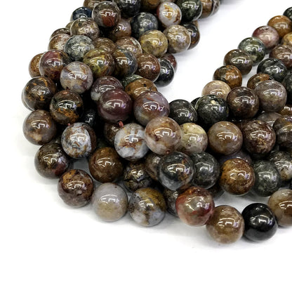 CPB05 Pietersite Gemstone Beads Smooth Round 12mm 15" Strand