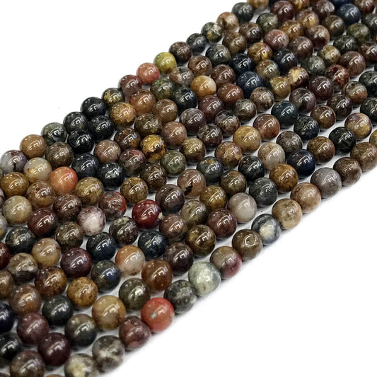 CPB10 Pietersite Gemstone Beads Smooth Round 4mm 15" Strand