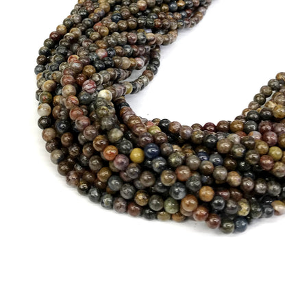 CPB10 Pietersite Gemstone Beads Smooth Round 4mm 15" Strand