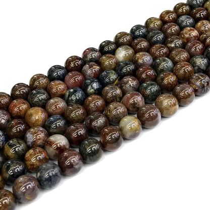 CPB12 Pietersite Gemstone Beads Smooth Round 8mm 15" Strand