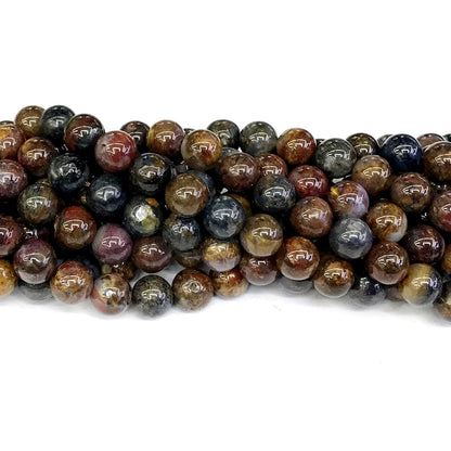 CPB12 Pietersite Gemstone Beads Smooth Round 8mm 15" Strand