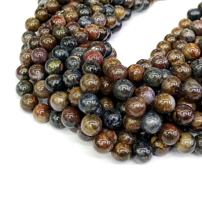 CPB12 Pietersite Gemstone Beads Smooth Round 8mm 15" Strand