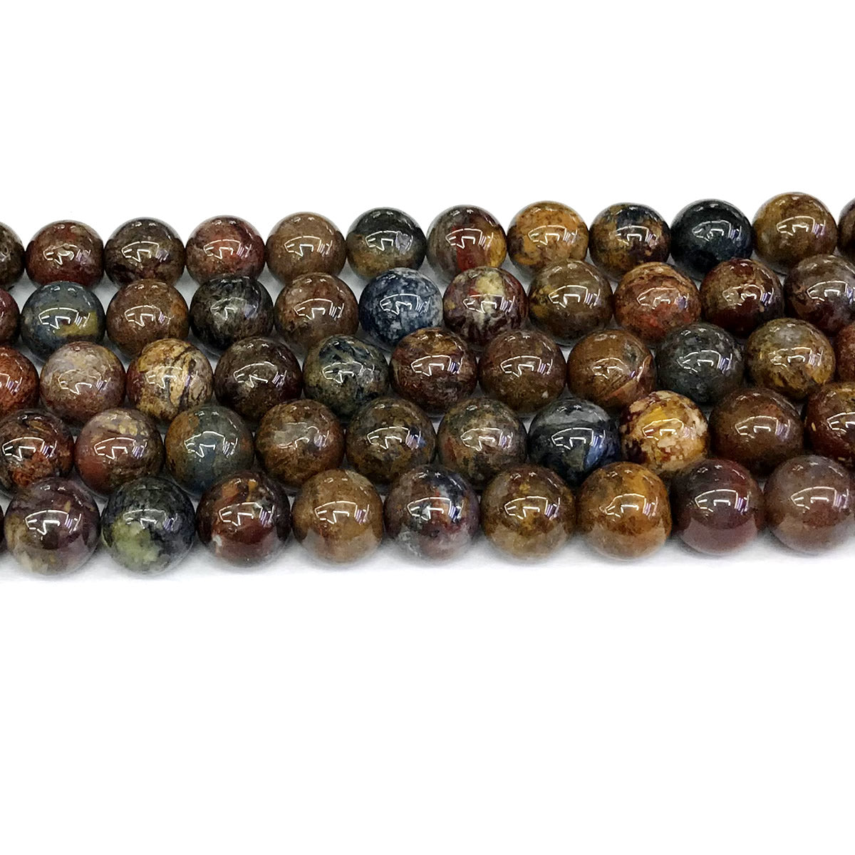 CPB14 Pietersite Gemstone Beads Smooth Round 10mm 15" Strand