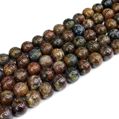 CPB15 Pietersite Gemstone Beads Smooth Round 12mm 15" Strand