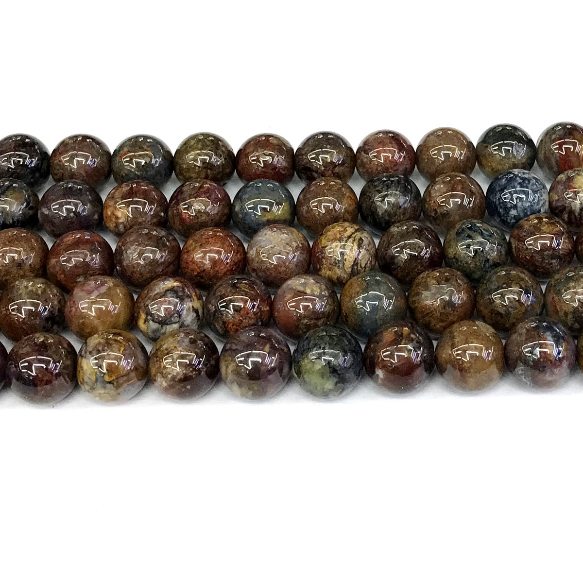 CPB15 Pietersite Gemstone Beads Smooth Round 12mm 15" Strand