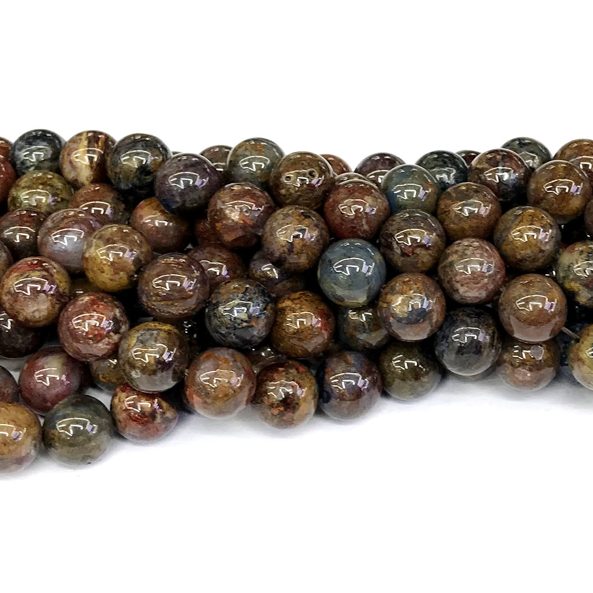 CPB15 Pietersite Gemstone Beads Smooth Round 12mm 15" Strand