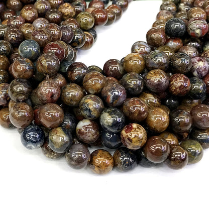 CPB15 Pietersite Gemstone Beads Smooth Round 12mm 15" Strand