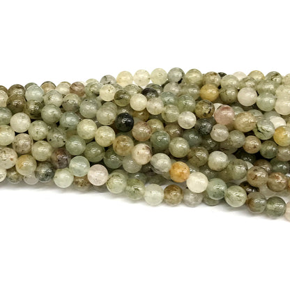 CQU146 Mixed Rutilated Quartz Beads Smooth Round 4mm 15" Strand