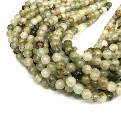 CQU146 Mixed Rutilated Quartz Beads Smooth Round 4mm 15" Strand