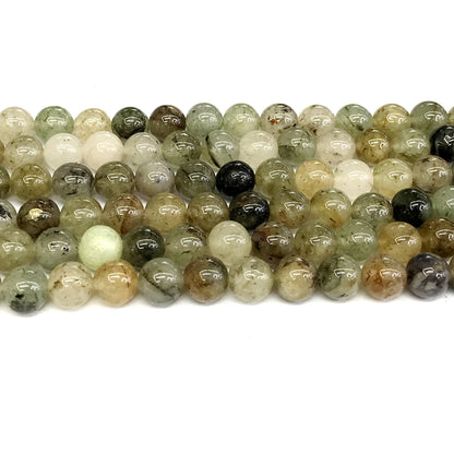 CQU148 Mixed Rutilated Quartz Beads Smooth Round 8mm 15" Strand