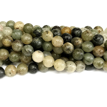 CQU149 Mixed Rutilated Quartz Beads Smooth Round 10mm 15" Strand