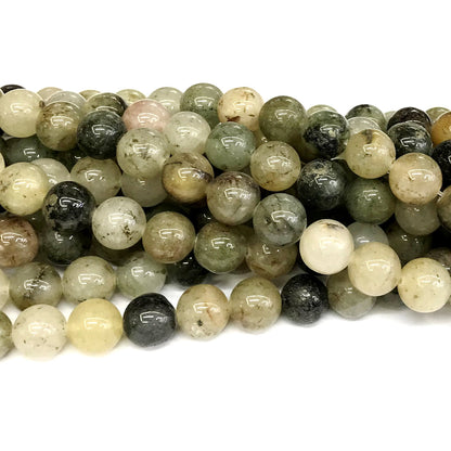 CQU150 Mixed Rutilated Quartz Beads Smooth Round 12mm 15" Strand