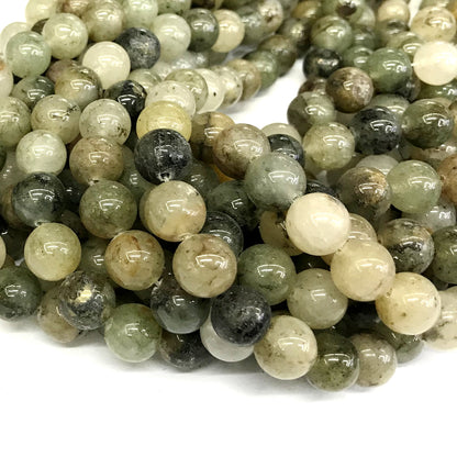 CQU150 Mixed Rutilated Quartz Beads Smooth Round 12mm 15" Strand