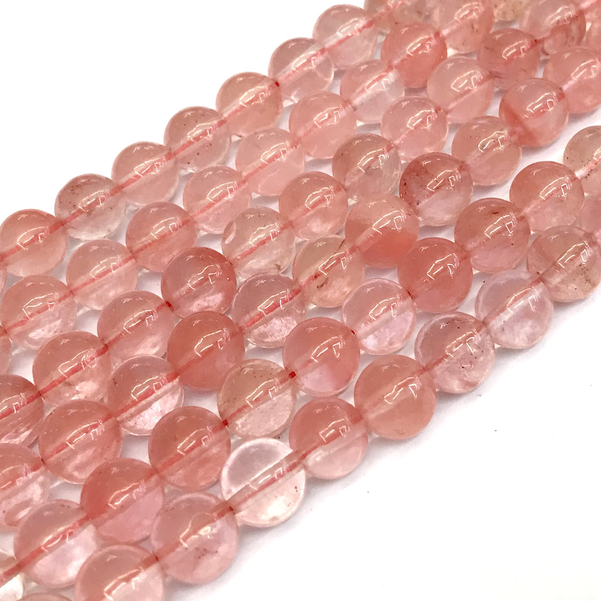 CQU159 Cherry Quartz Beads Smooth Round 12mm 15" Strand