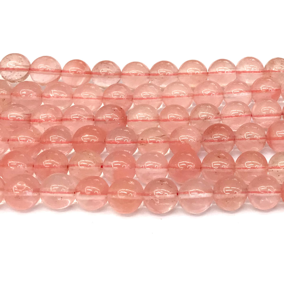 CQU159 Cherry Quartz Beads Smooth Round 12mm 15" Strand