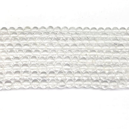 CQU164 Clear Quartz Beads Smooth Round 4mm 15" Strand