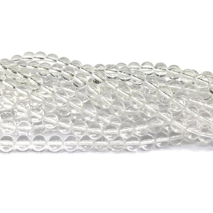 CQU164 Clear Quartz Beads Smooth Round 4mm 15" Strand