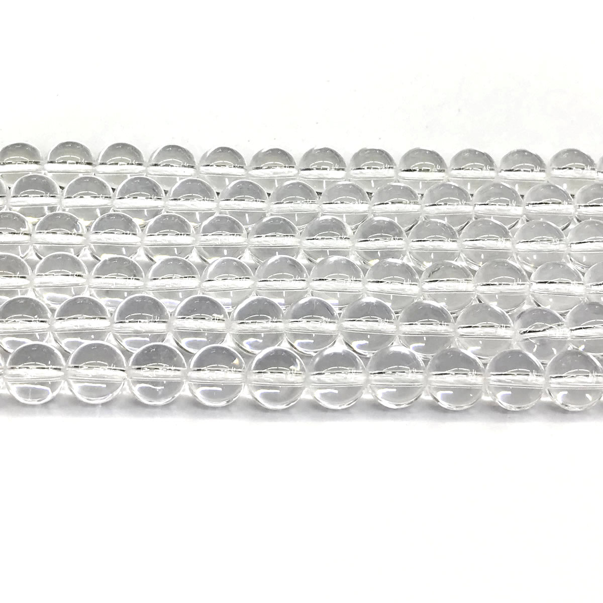 CQU166 Clear Quartz Beads Smooth Round 8mm 15" Strand