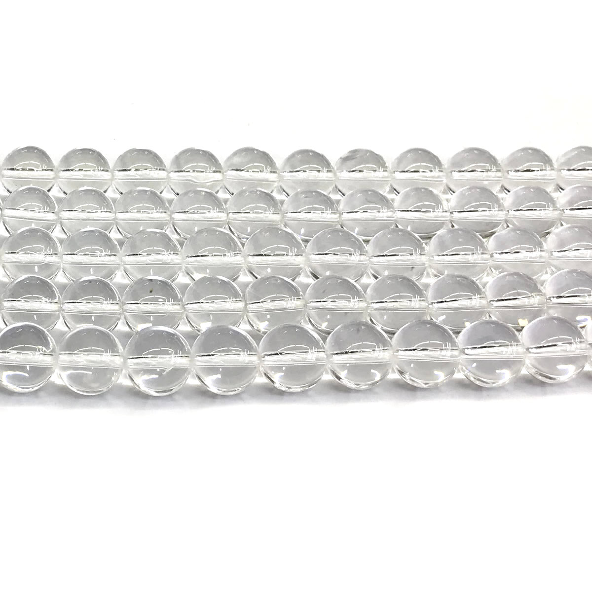 CQU167 Clear Quartz Beads Smooth Round 10mm 15" Strand