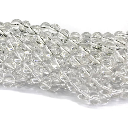 CQU167 Clear Quartz Beads Smooth Round 10mm 15" Strand