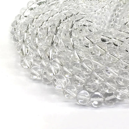 CQU167 Clear Quartz Beads Smooth Round 10mm 15" Strand