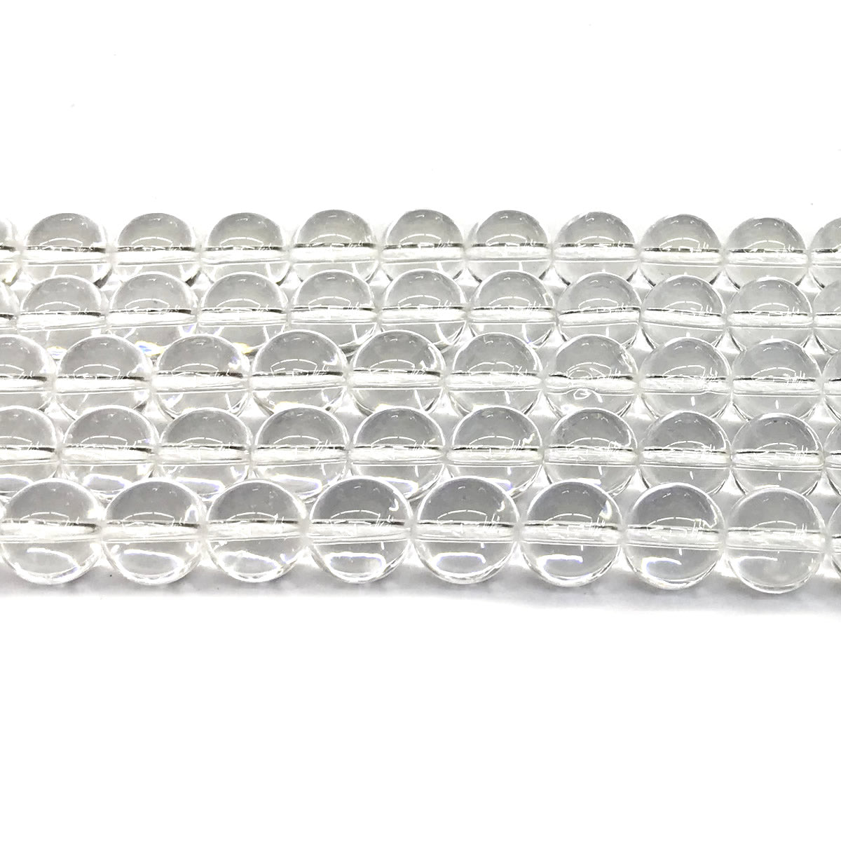 CQU168 Clear Quartz Beads Smooth Round 12mm 15" Strand