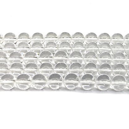 CQU168 Clear Quartz Beads Smooth Round 12mm 15" Strand