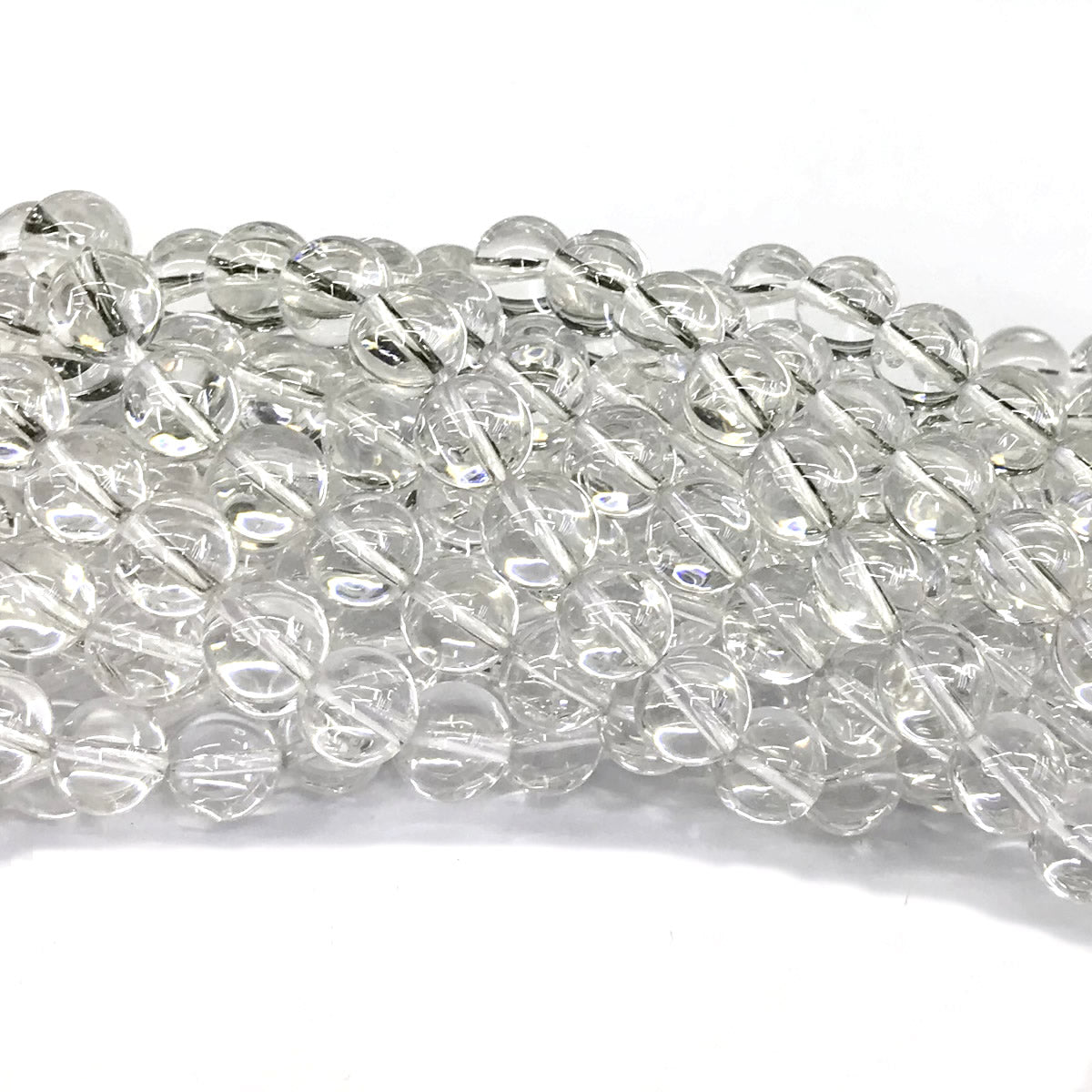 CQU168 Clear Quartz Beads Smooth Round 12mm 15" Strand