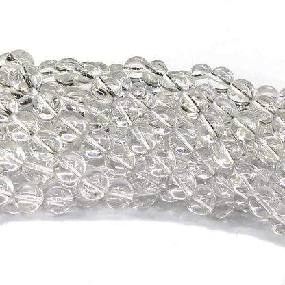 CQU168 Clear Quartz Beads Smooth Round 12mm 15" Strand