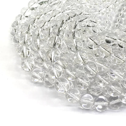 CQU168 Clear Quartz Beads Smooth Round 12mm 15" Strand