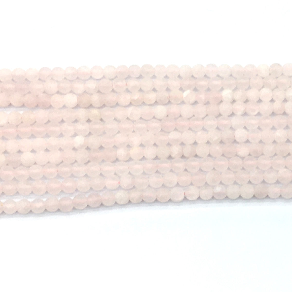 CQU173 Rose Quartz Beads Matte Round 4mm 15.5" Strand