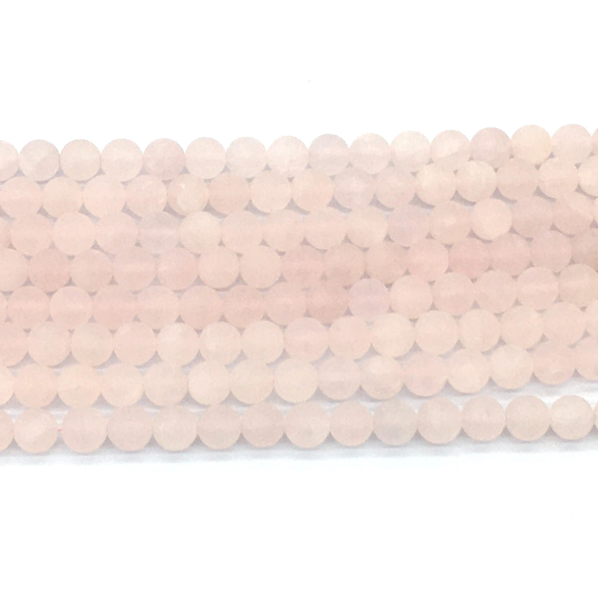 CQU174 Rose Quartz Beads Matte Round 6mm 15.5" Strand