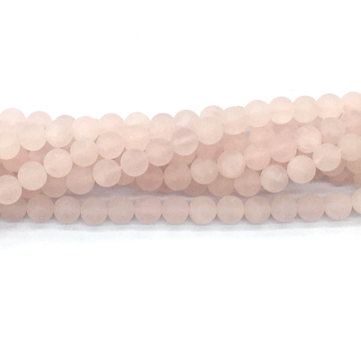 CQU174 Rose Quartz Beads Matte Round 6mm 15.5" Strand