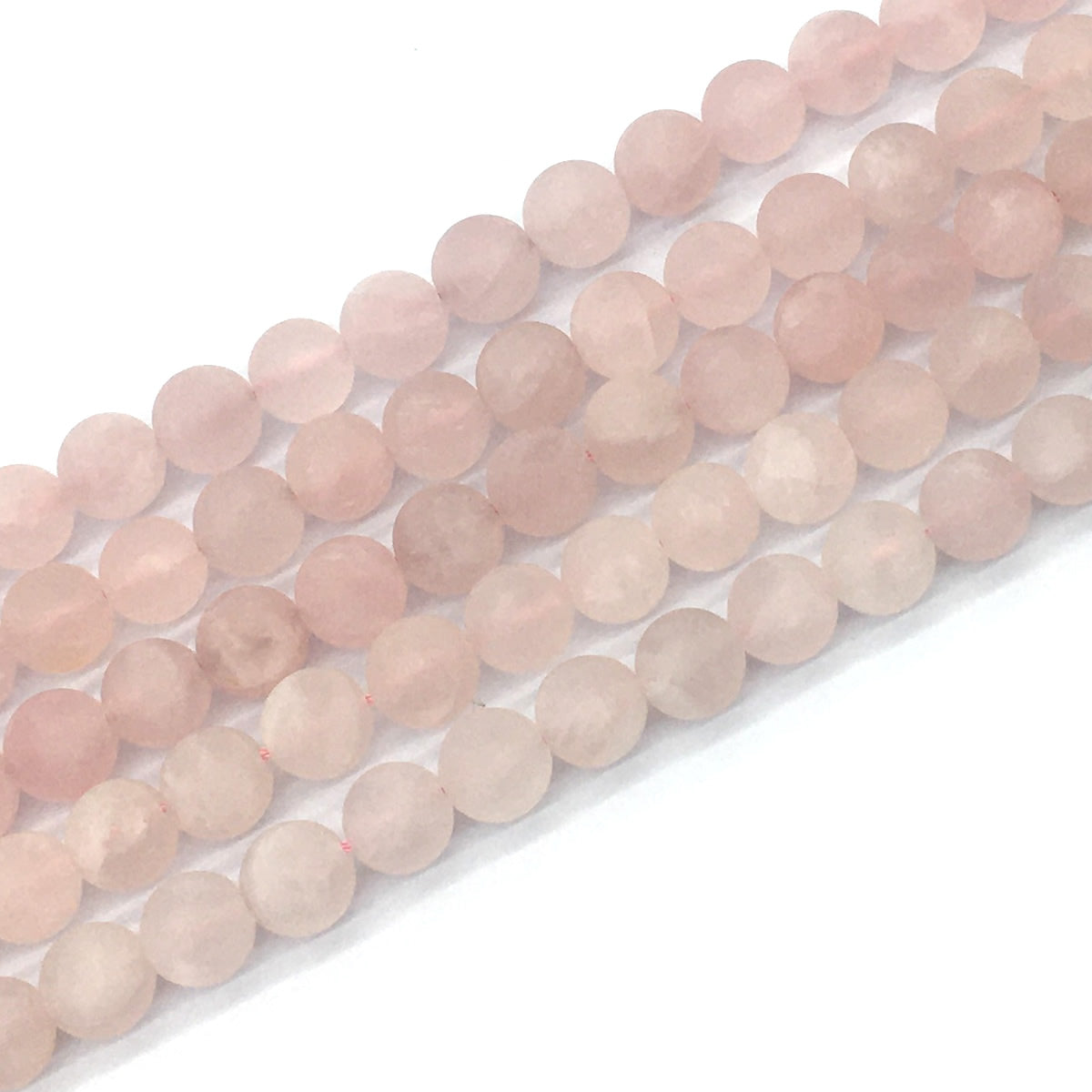 CQU176 Rose Quartz Beads Matte Round 10mm 15.5" Strand