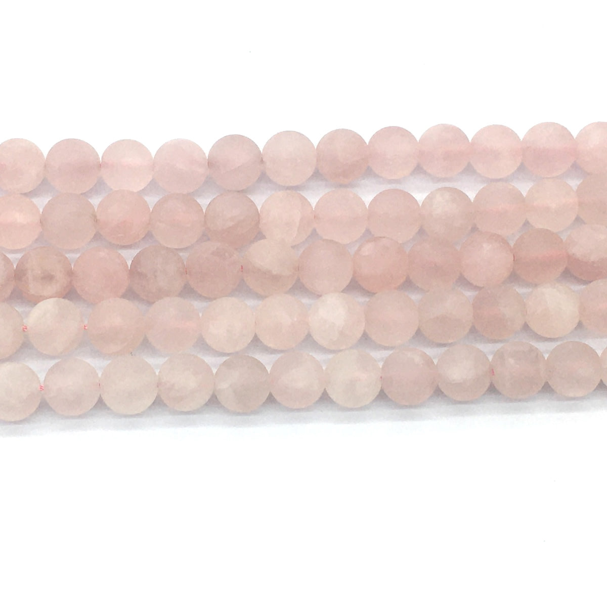 CQU176 Rose Quartz Beads Matte Round 10mm 15.5" Strand