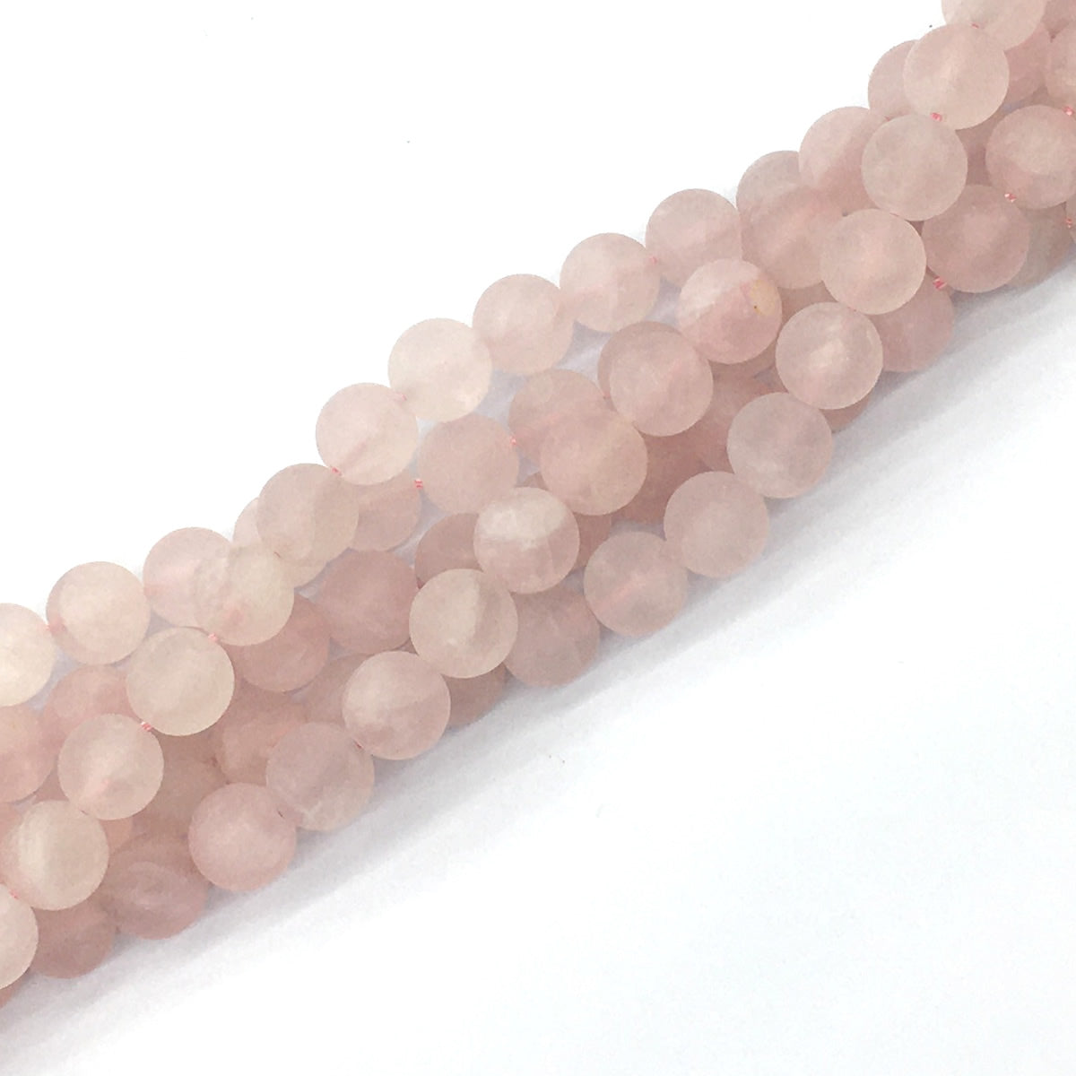 CQU176 Rose Quartz Beads Matte Round 10mm 15.5" Strand