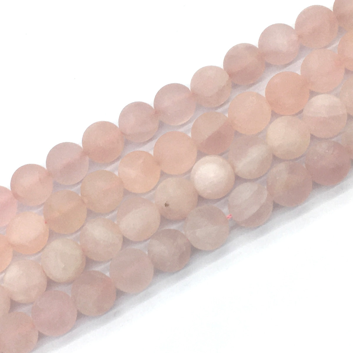 CQU177 Rose Quartz Beads Matte Round 12mm 15.5" Strand