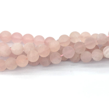 CQU177 Rose Quartz Beads Matte Round 12mm 15.5" Strand