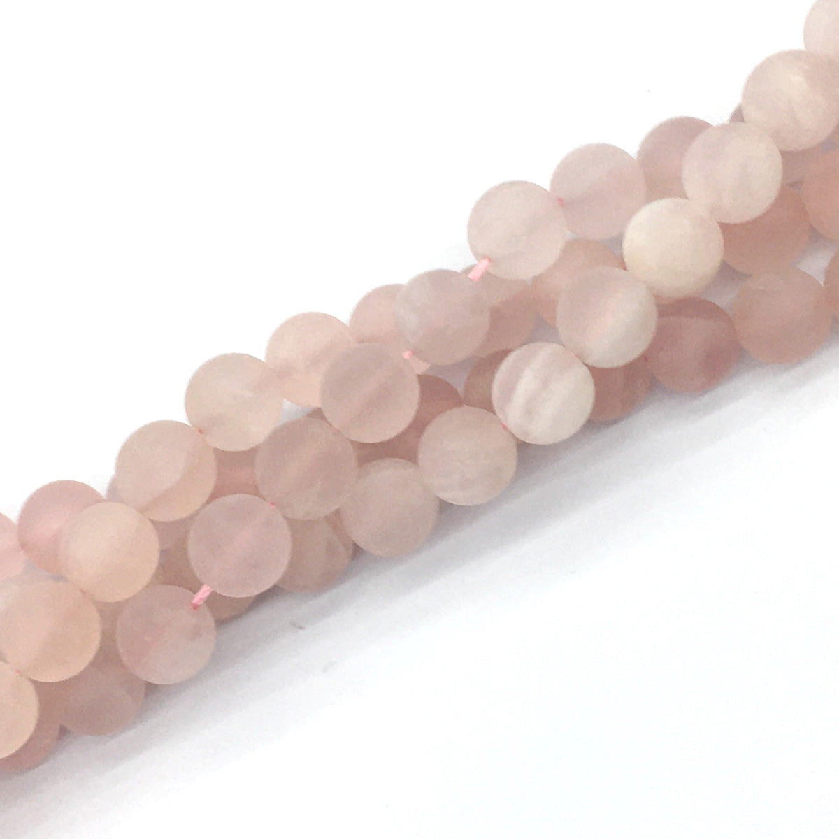 CQU177 Rose Quartz Beads Matte Round 12mm 15.5" Strand