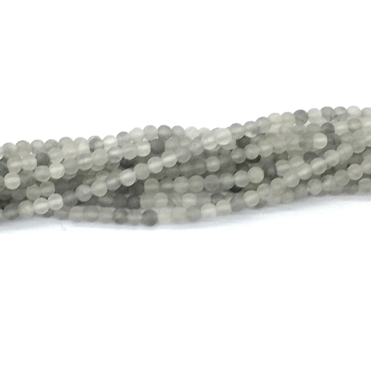 CQU182 Cloudy Quartz Beads Matte Round 4mm 15.5" Strand