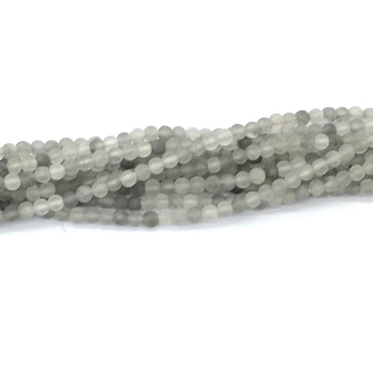 CQU182 Cloudy Quartz Beads Matte Round 4mm 15.5" Strand